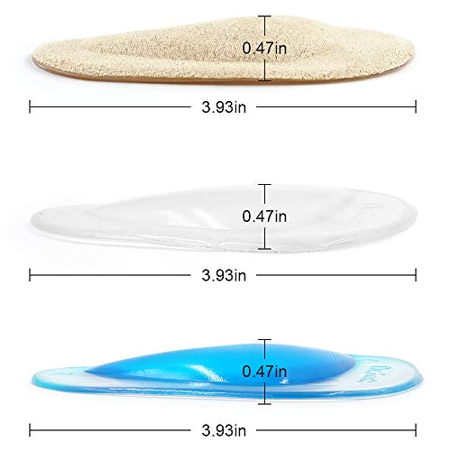 Dr. Foot's Arch Support Shoe Insoles for Flat Feet, Gel Arch Inserts for Plantar Fasciitis, Adhesive Arch Pad for Relieve Pressure and Feet Pain- 3 Pairs (Beige+Blue+ Clear, 3 Count (Pack of 1)) - Thumbnail 5