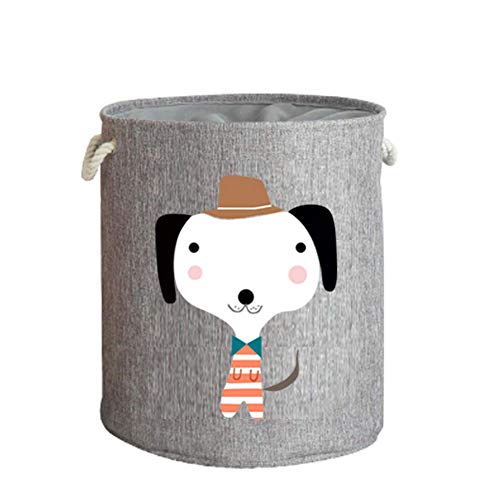 Lazeny Kinder Wäschekörbe Groß Spielzeug Aufbewahrungskorb mit Kordelzug Faltbare Verdickte Aufbewahrungsbox Aufbewahrungskiste Spielzeugkisten für Kinderzimmer Schlafzimmer Wäschesammler (Hündchen) Cover