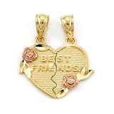 Gold Best Friend Break-Apart Charm - 10 Karat Solid Gold - Best Friend Pendant