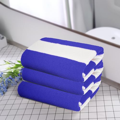 Status Contract Bath Towels |(120 X 60 Cm) Coral Fleece Quick Dry Towel |Super Absorbent & Soft | Luxury Bath Towels With Hook| Microfiber Hair Towel For Men & Women |(Blue) (Set Of 3)