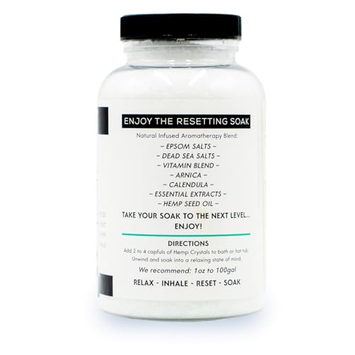 Spazazz Full Body Hemp Soak - 1000mg Hemp - Spa Hot Tub & Bath Aromatherapy Bath Salt Crystals - 538g/19oz (Reset 06) - Image 3