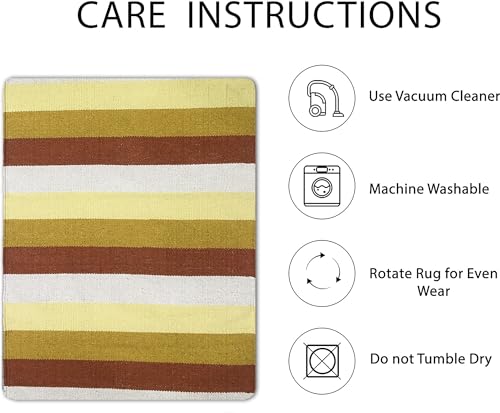 Image of 2x5 ft Cotton Carpet Runner - Lightweight, Foldable Rug for Hallway, Kitchen & Transitional Interiors