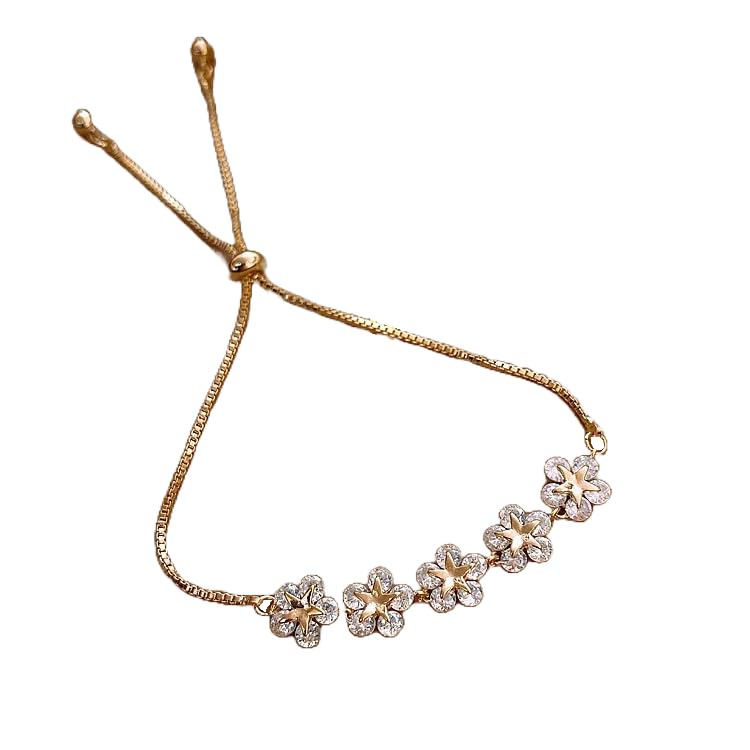 Purple Secret Kate Crystal Floral Chain Bracelet For Women, 18k gold plated bracelet Chain with crystal flowers, Cute Bracelet, Gift for Girlfriend, Birthday Gift for Women, Gift For Sister (B0D8Y8FSDC) Amazon Price History, Amazon Price Tracker