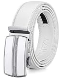 ITIEZY Men's Leather Ratchet Dress Belt with Automatic Buckle Sliding Belt for Men in Gift Box