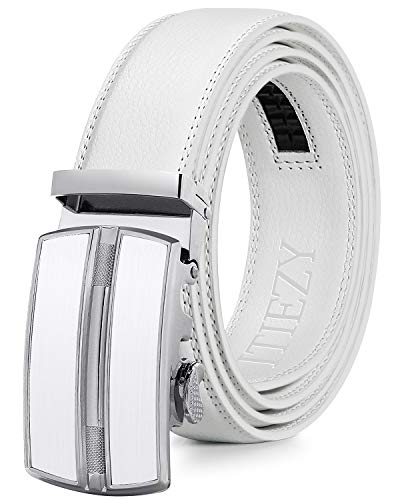 Itiezy Men's Leather Ratchet Dress Belt With Automatic Buckle Sliding Belt For Men In Gift Box #TOP2