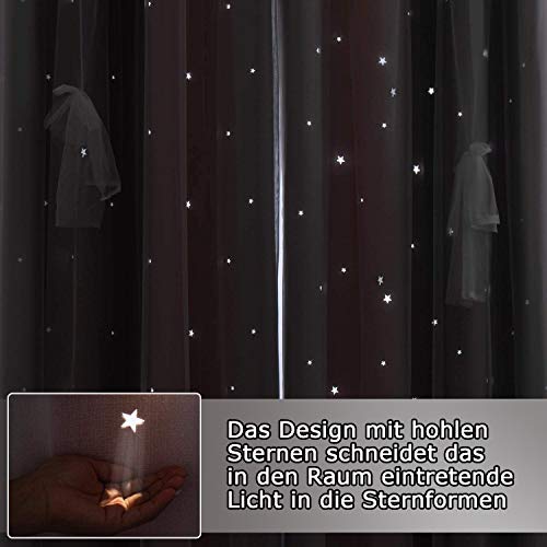 CoutureBridal Gordijn, ondoorzichtig, gordijn met inslagringen, gordijnen voor kinderkamer, slaapkamer, grijs, roze… - Afbeelding 5