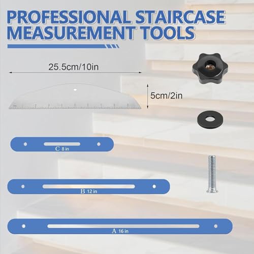 Règle multifonction et gabarit pour marches d'escalier pliable - 6