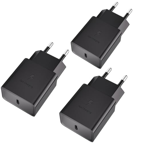 Caricatore USB C da Muro 3-Pack Caricabatterie Alimentatore Presa USB di Tipo C Porte Spina per Samsung Galaxy A54 A53 A34 A33 A14 A13 5g M54 M53 M34 M33 M14 M13 5g A70 A52 M52 M51 FE Ultra Plus