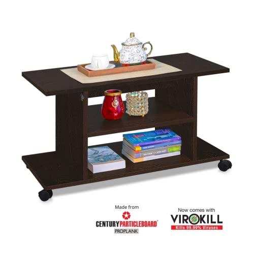 Image of DELITE KOM Bellis Engineered Wood Coffee Table for Living Room /Balcony /Office /Home /Outdoor, Tea Table (Flowery Wenge, 40 D x 80 W x 45 H)