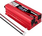 Cantonape 1200W/2400W(Peak) Car Power Inverter DC 12V to 110V/120V AC Converter with...