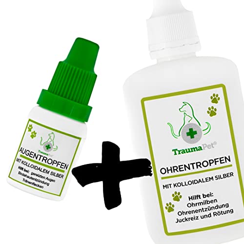 Augentropfen 10 ml + Ohrentropfen 50 ml Traumapet mit kolloidalem Silber für Hunde und Katzen Cover