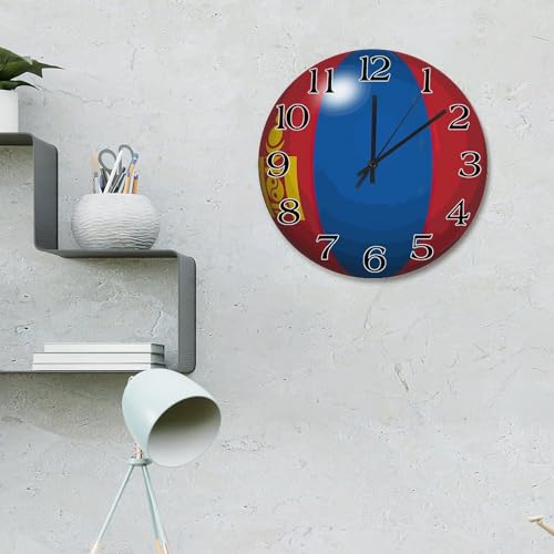 Horloge murale Mongolie en bois 38cm, cadeau déco rustique idéal - 3