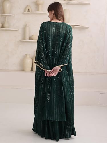 Image of PURVAJA Women's Maxi Fit & Flare Viscose Ethnic Co-Ords