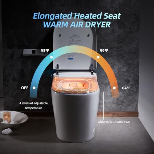 Smart Toilet With Bidet Built in Automatic Modern Intelligent Tankless Toilet U Widening Heated Seat With User Definition Foot Sensor Flush Warm Water Dryer - image 4