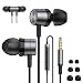 Earbuds, VOHECHS 3.5mm Ergonomic Comfortable Earphones, Wired Hi-Fi in-Ear Sport Headphone with Microphone, Crystal Clear Sound, Noise Canceling, for Smartphone, iOS, Laptop/PC, Samsung (Black)