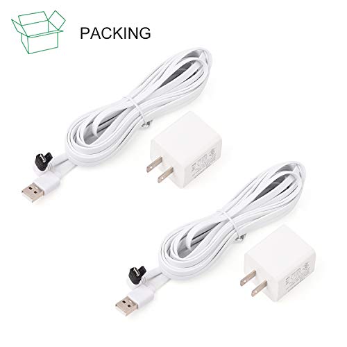 Alertcam 2Pack Power Cable For Arlo Pro And Arlo Pro 2, 16.4Ft/5M Weatherproof Usb Cable, With Quick Charge 3.0 Power Adapter Continuously Charging Your Arlo Camera #TOP6