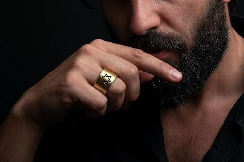 Bague Étoile de David en or brossé, l'excellence du bijou religieux - 2
