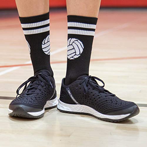 Chalktalksports Volleyball Woven Mid-Calf Socks | Classic Ball | Black & White #TOP5