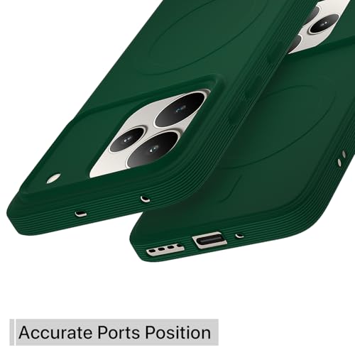 Image of Pikkme Back Cover for Realme P4 Pro 5G Soft Matte Silicone Mag-Safe Design (Mag-Safe Not Support) Camera Protection | Slim Fit Bumper Cover (Green)