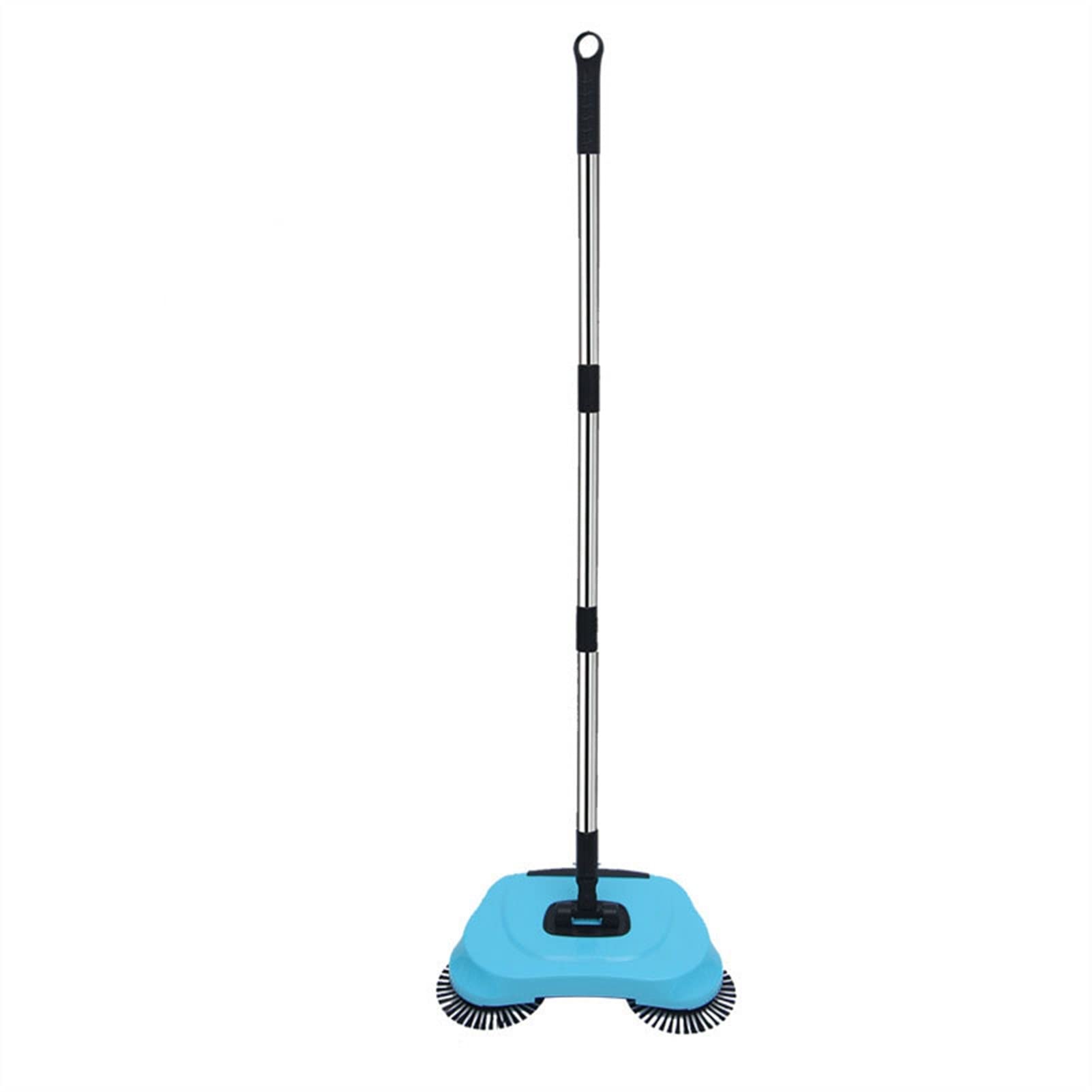 SKYRRA Brooms Stainless Steel Sweeping Machine Push Type Hand Push Magic Broom Dustpan Handle Household Cleaning Package Hand Push Sweeper Mop(BU)