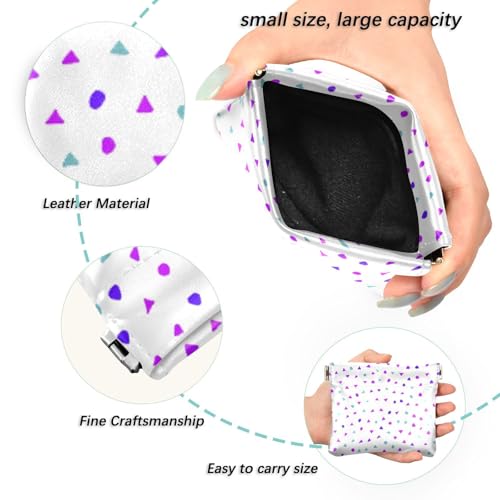 Little Triangle Polka Dots Coin Purse Leather Pouch Change Purse, Squeeze Coin Pouch for Cards, Keys & Lipsticks, Unisex2