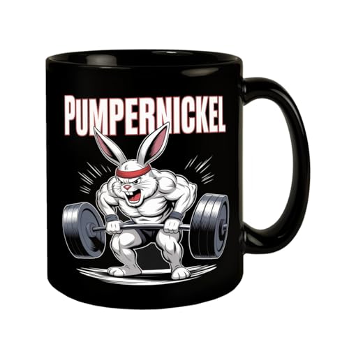 Fitness-Hase Pumpernickel Tasse für Fitnessfreaks Lustiger Spruch für Sportler - witziges Geschenk