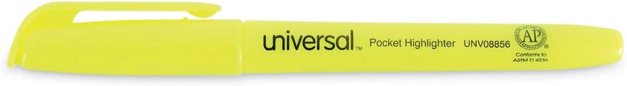 Universal UNV08856 Chisel Tip Pocket Highlighter Value Pack - Yellow (36/Pack)