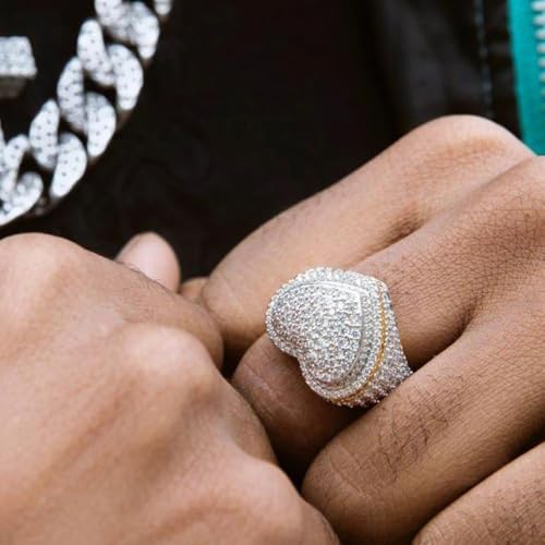 Heart Ring Micro Pave 5A Cubic Zirconia CZ Big Heart Eternity Ring For Women Engagement Finger Jewelry-N402