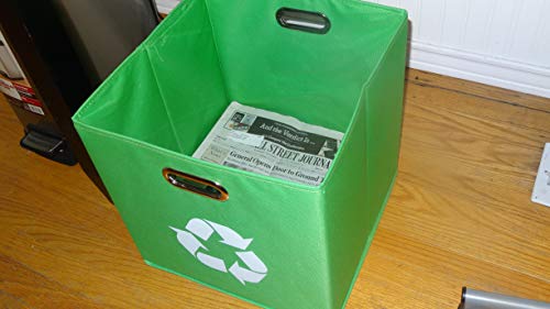 Alexi Ricci Green Newspaper and Magazine Recycling Folding Bin Basket Holder