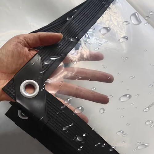 Clear Tarpaulin Waterproof Pvc Vinyl Tarp With Eyelets Patio Tarpaulin Enclosure Windproof Chicken Coop Cover Transparent Tarp Camping Tent Covering(1x4.0m)