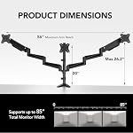 HUANUO Triple Monitor Mount for 17-32 Inch Screens, Adjustment Gaming Triple Monitor Stand with Swivel, Tilt & Rotation, Each Arm Holds 17.6 lbs