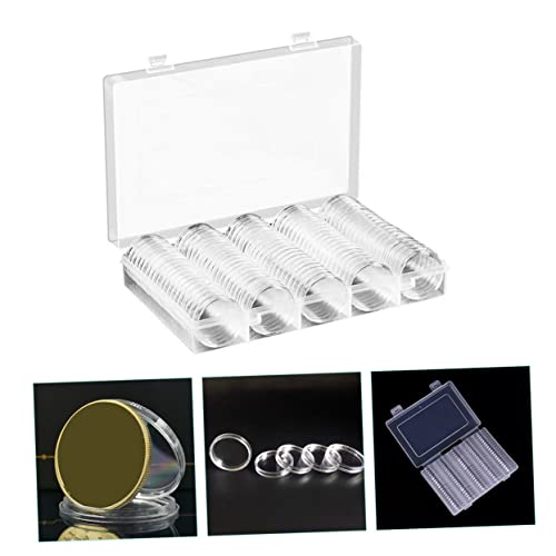 Caja de almacenamiento para monedas 100 pcs transparente miniatura 4