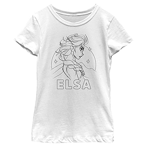 Top Reine des Neiges Elsa vêtement fille blanc XL t-shirt manches courtes