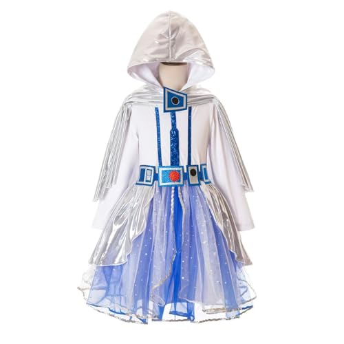 Disfraz para niña robot R2-D2 blanco y azul