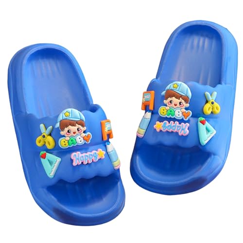 Chanclas de baño para niños de verano y exteriores, suela suave, antideslizante, ligera, cómoda, para 3-10 años, 01 azul., 22 EU