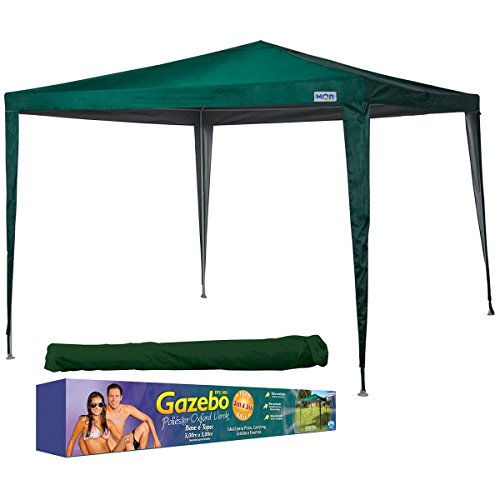 Gazebo Poliester Oxford Verde Com Silvercoating 3m X 3m Mor