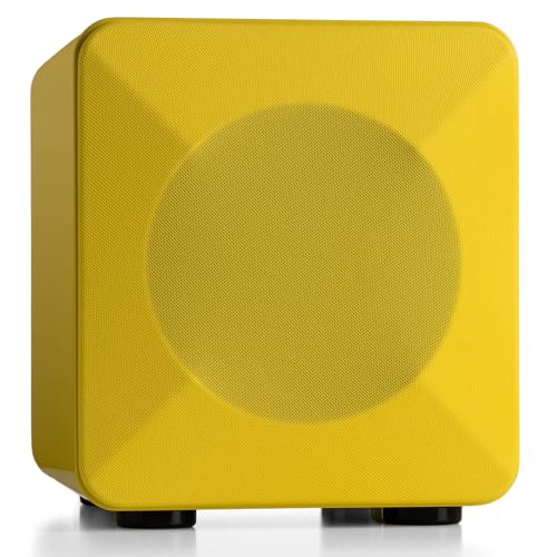 Image of Audioengine S6 Mini Subwoofer - Compact 210W Powered Bass Speaker | for Music, Movies, Gaming & Home Office Setups - Yellow