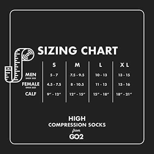 image for Go2Socks Compression Socks for Men Women Nurses Runners 20-30mmHg Medi