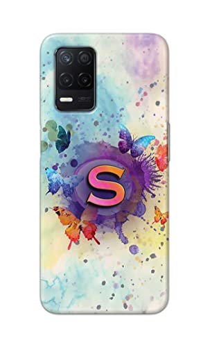 Image of PRINTFIDAA� Printed Hard Back Cover Case for Realme Narzo 30 5G Back Cover (Alphabet S) -2808