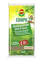 Compo Rasensaat Spiel und Sport, Universelle Rasenmischung, 8 kg, 400 m²
