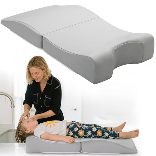 Image of Noverlife Gray Hair Washing Station for Toddler, Ergonomic Design Shampoo Buddy Foam Mat Foldable Sink Hair Washing Neck Support, Comfortable Hair Washing Mat with Zippers Hair Washing Seat for Sink