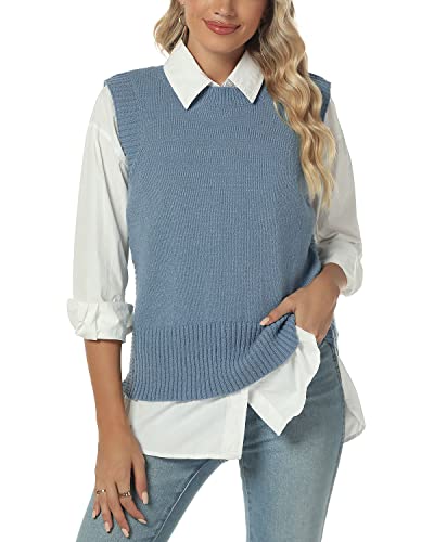 Dilgul Pullunder Damen Ärmellos Weste Herbst Strickweste Winter Pullover...