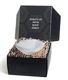 PURAMENTO Selenite Hexagon Crystal Bowl - Large Handmade in Morocco Gem Bowl for Charging Crystals,