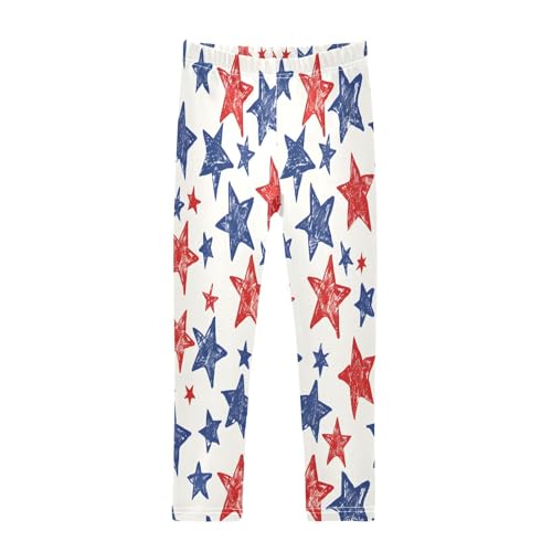 Toddler Girls Leggings Printed Yoga Pants Leggings Red Blue Star for Kids