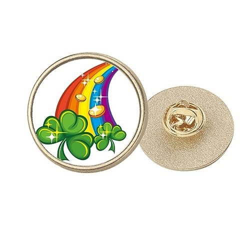 Broche trèfle arc-en-ciel en métal doré, le cadeau idéal pour la Saint-Patrick