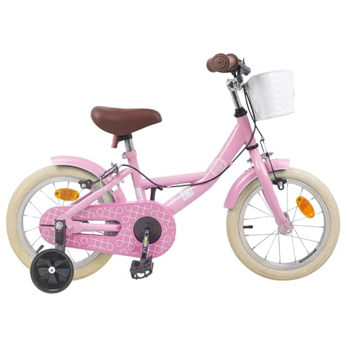 vidaXL Vélo pour enfant de 12 pouces pour enfants de 2 à 4 ans, rose clair, vélo pour enfant, une vitesse, guidon réglable, sûr, fourche en acier, garde-boue, amusant pour les enfants