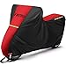Favoto Housse de Protection Imperméable pour Moto Scooter Vélo Couverture 210D, Résistant aux Soleil Pluie Poussière Vent Neige Feuilles Déjections d'oiseaux, 245x105x125cm Rouge+Noir