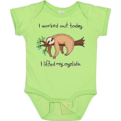 Image of inktastic I Worked Out Today. I Lifted My Eyelids- Cute Sloth on a Baby Bodysuit