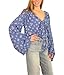 Intimately Free People Womens Forties Feels Floral Print Bodysuit Blue S