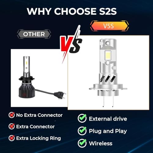 Image of for Hyundai Elantra 2001-2006 Light Bulbs Combo | H1 High Beam + H7 Low Beam 80000LM 6500K Cool White, 1:1 Mini Size, 3-Minute Plug & Play Installation, Pack of 4